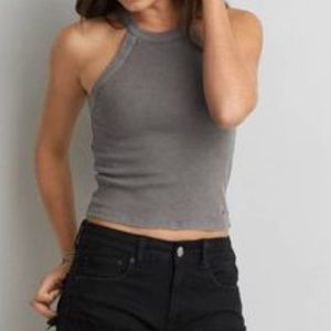 American Eagle Ribbed Soft & Sexy Cropped Tank